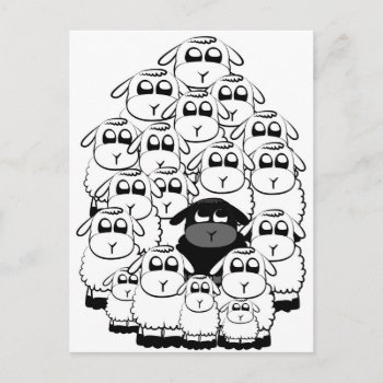 Black Sheep Postcard by escapefromreality at Zazzle