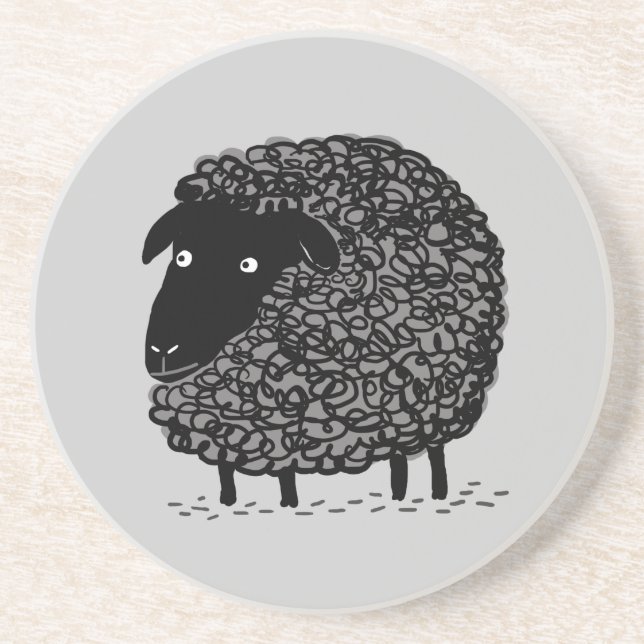 Black Sheep Sandstone Coaster (Front)