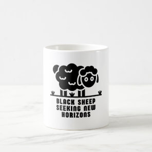 Black sheep seeking new horizons coffee mug