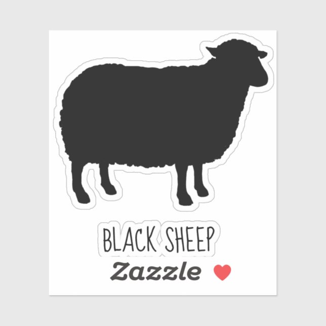 Black Sheep Silhouette Cool Vinyl Sticker (Sheet)