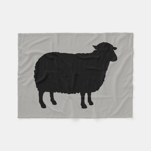 Black Sheep Silhouette Fleece Blanket (Front (Horizontal))