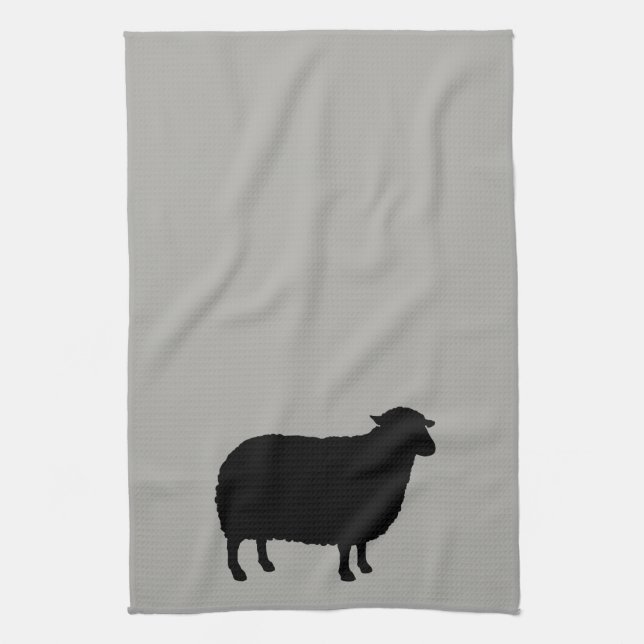 Black Sheep Silhouette Kitchen Towel (Vertical)