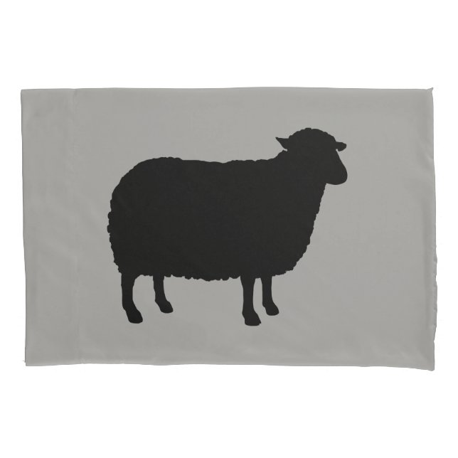 Black Sheep Silhouette Pillow Case (Front)