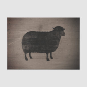 Black Sheep Silhouette Rustic Style Tissue Paper