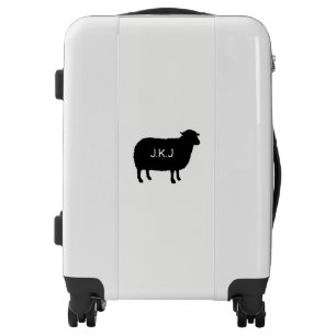 Black Sheep Silhouette with Custom Text Luggage