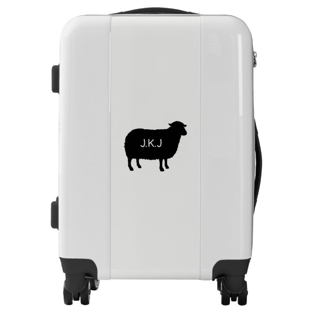 Black Sheep Silhouette with Custom Text Luggage (Front)