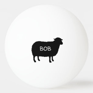 Black Sheep Silhouette with Custom Text Ping-Pong Ball