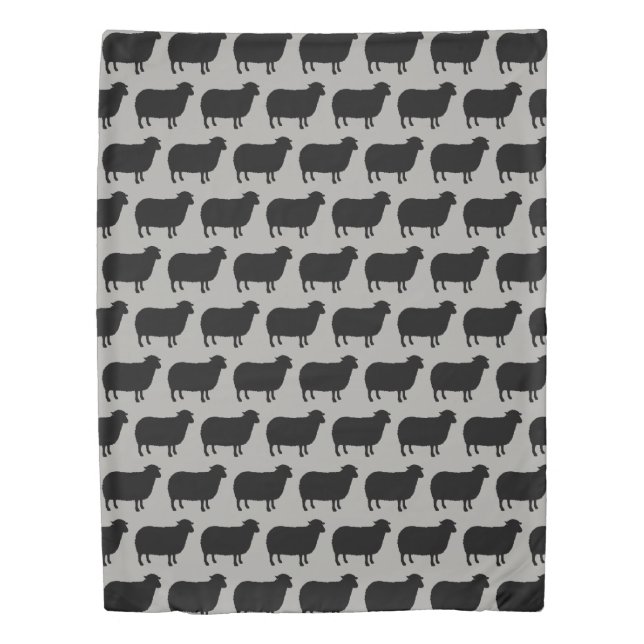 Black Sheep Silhouettes Pattern Duvet Cover (Front)