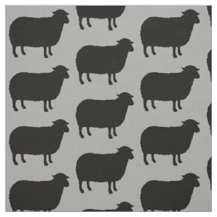Black Sheep Silhouettes Patterned Fabric