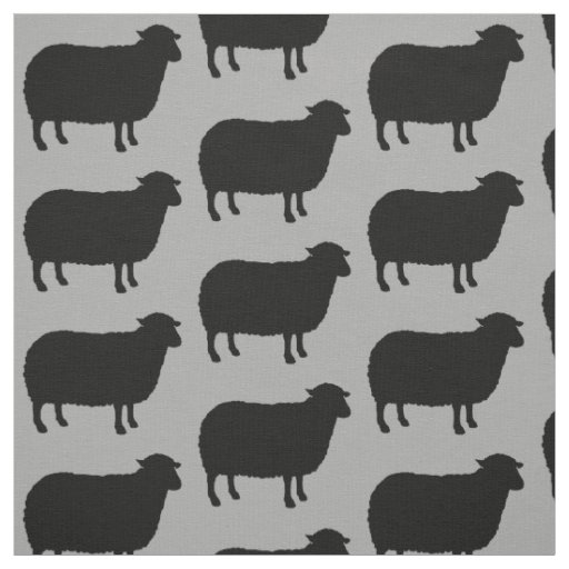 Black Sheep Silhouettes Patterned Fabric