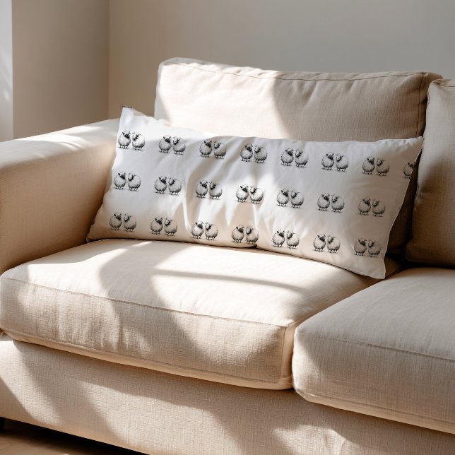 Black Sheep Sketch Pattern Body Pillow (sheep sketch pattern)