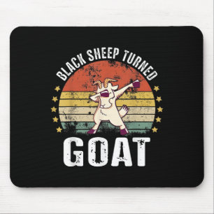Black Sheep Turned Goat Funny Goat Retro Humor Mot Mouse Pad