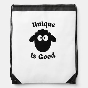 Black sheep: Unique is good Drawstring Bag