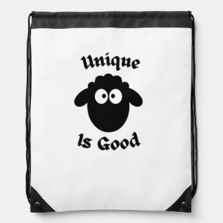 Black sheep: Unique is good Drawstring Bag