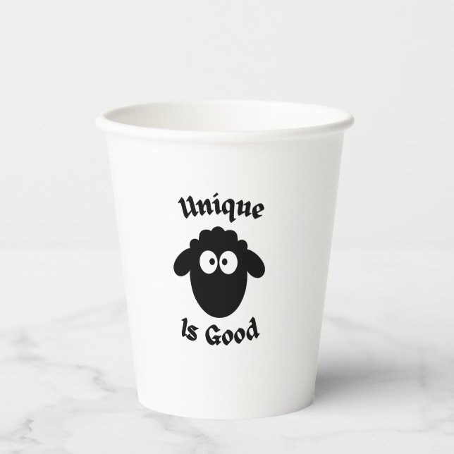 Black sheep: Unique is good Paper Cups (Front)