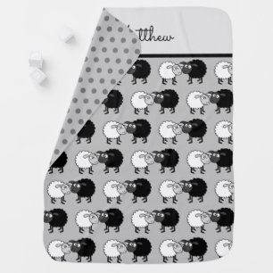 Black Sheep White Sheep Baby Blanket