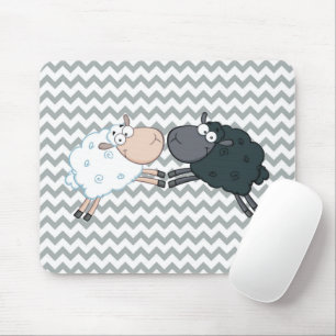 Black Sheep White Sheep Mouse Pad