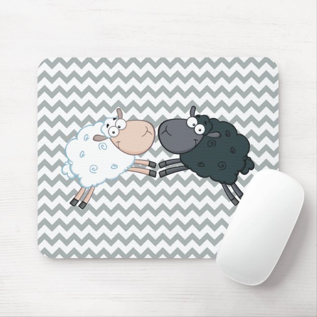 Black Sheep White Sheep Mouse Pad (With Mouse)