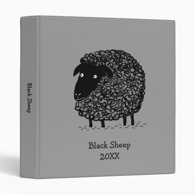 Black Sheep with Custom Text 3 Ring Binder (Front/Spine)