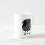 Black Sheep with Custom Text Bone China Mug<br><div class="desc">Black sheep ceramic mug. A great mug for the self-identified black sheep. Fun for home and office. Makes a great gift!</div>