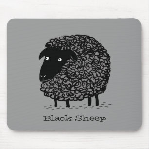 Black Sheep with Custom Text Mouse Pad