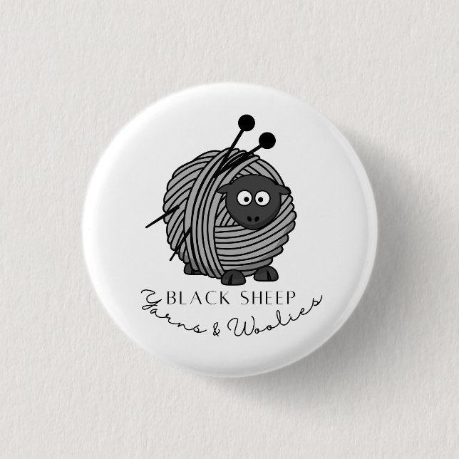 Black Sheep Yarns & Woolies Collectible Pin (Front)