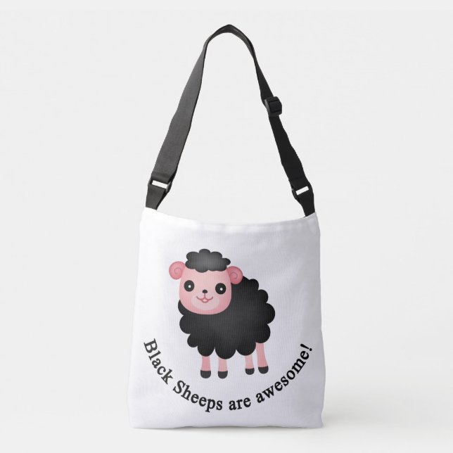 Black sheeps are awesome crossbody bag (Front)
