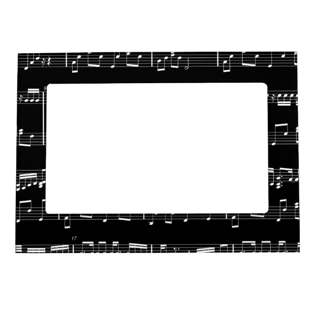 Black Sheet Music Magnetic Picture Frame (Front)