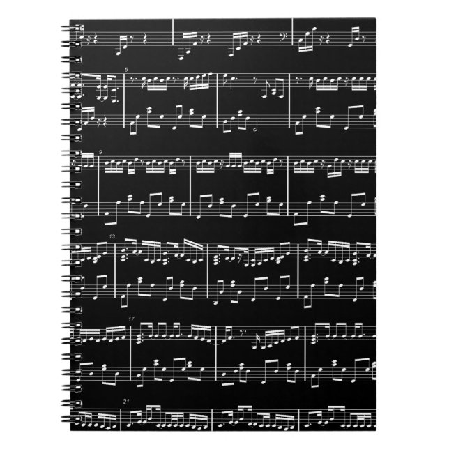 Black Sheet Music Notebook (Front)