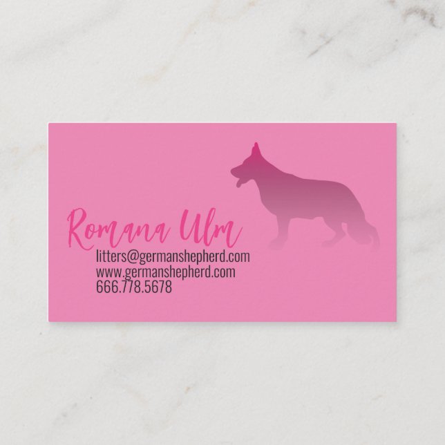 Black Shepherd Dog Illustration Business Card (Back)