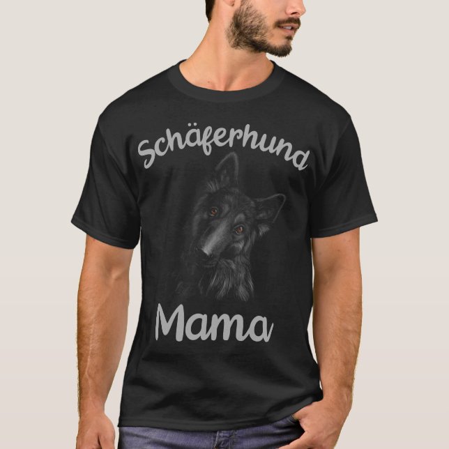 Black shepherd dog mom dog mother T-Shirt (Front)