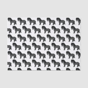 Black Shetland Pony Cute Cartoon Pony Pattern Tissue Paper