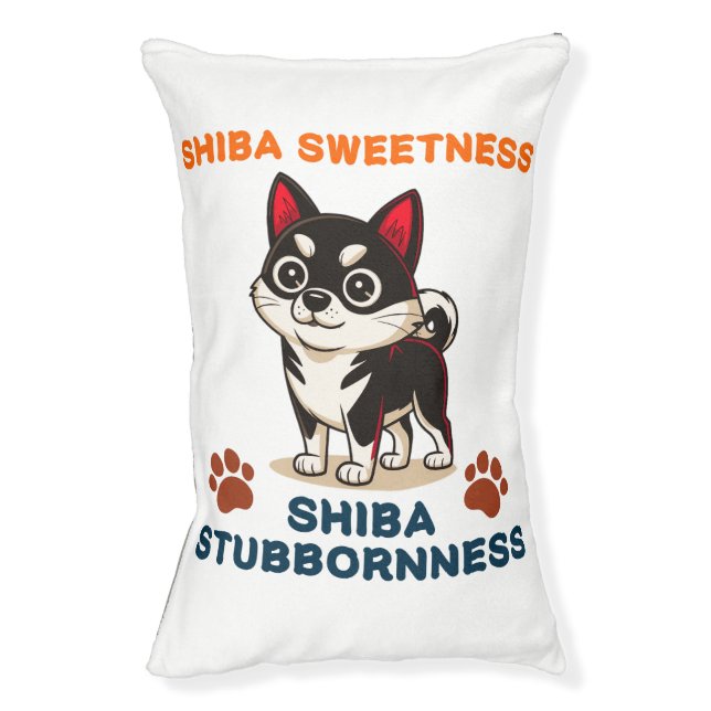 Black Shiba Inu Dog Pet Bed (Front Vertical)
