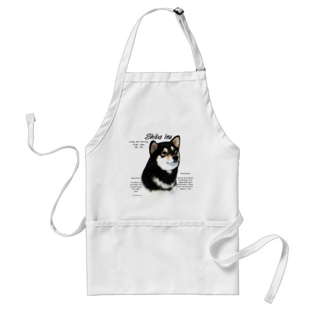 Black Shiba Inu  History  Adult Apron (Front)