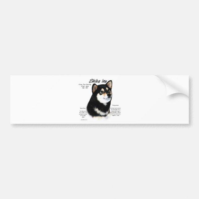 Black Shiba Inu  History  Bumper Sticker (Front)