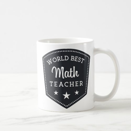 Black Shield Vintage World Best Math Teacher Coffee Mug