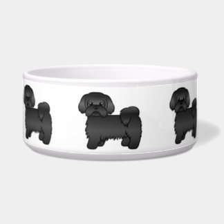 Black Shih Tzu Cute Cartoon Dog Illustration Bowl