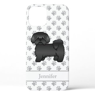 Black Shih Tzu Cute Cartoon Dog &amp; Name iPhone 12 Pro Case