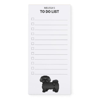 Black Shih Tzu Cute Cartoon Dog To Do List Magnetic Notepad