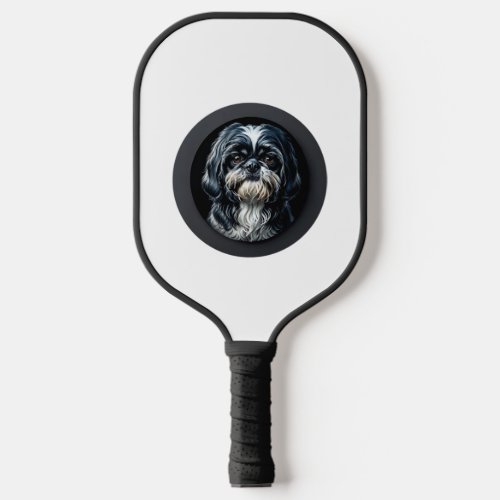 black shih tzu pickleball paddle