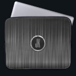 Black Shiny Carbon Fiber Texture Laptop Sleeve<br><div class="desc">Elegant black masculine slick shiny metallic look carbon fiber texture look.</div>