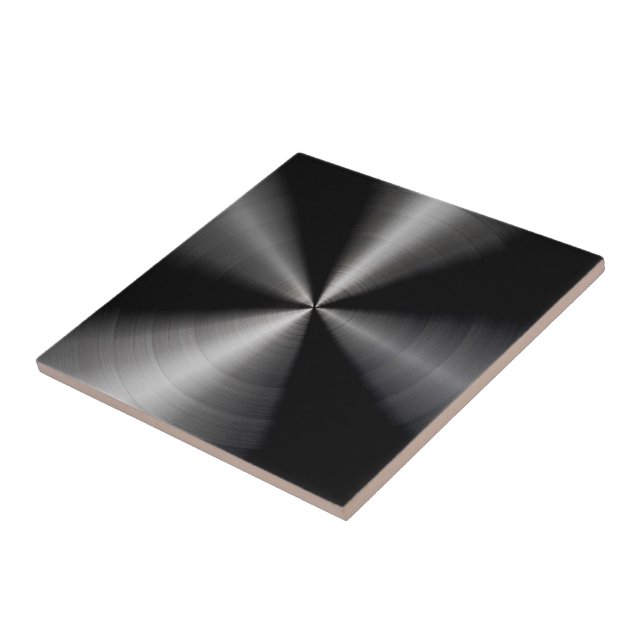 Black Shiny Metallic Design Stainless Steel Look Ceramic Tile (Side)