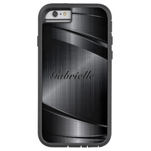 Black Shiny Metallic Print Design Tough Xtreme iPhone 6 Case