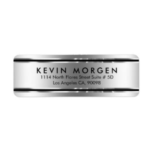 Black & Shiny Silver-Gray Stripes Label