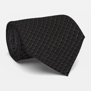 Black Shiny Square Shape Elegant Fabric Texture Neck Tie