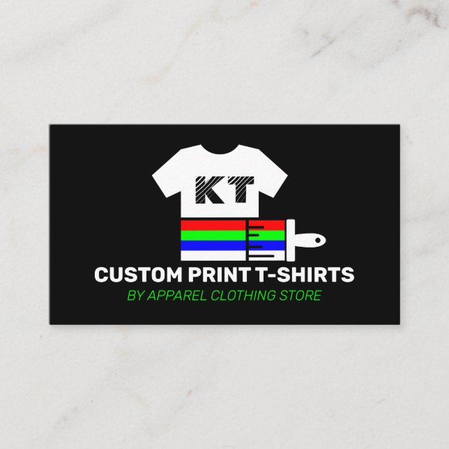 Black Shirt Clothing Apparel Store Calling Card (Front)