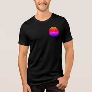 Black shirt with multi-color pocket logo