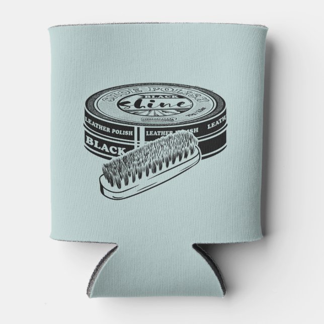 Black shoe polish tin can cooler (Front)