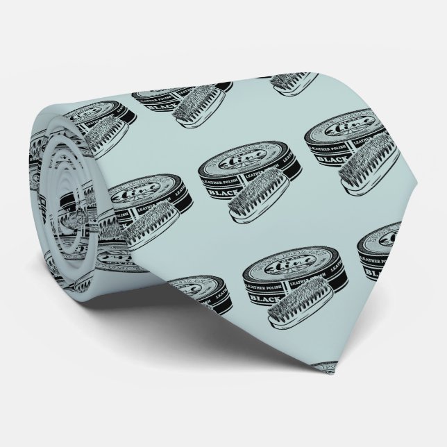 Black shoe polish tin neck tie (Rolled)