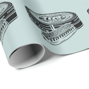 Black shoe polish tin wrapping paper
